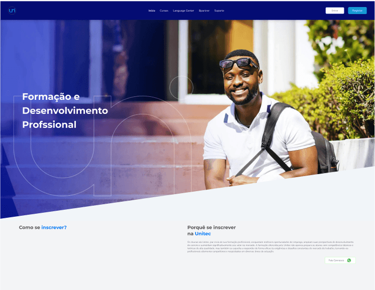 Vídeo explicativo sobre como se inscrever na Unitec